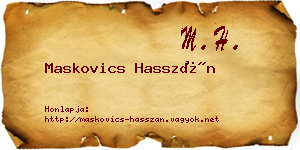 Maskovics Hasszán névjegykártya